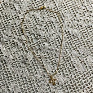 Madewell Gold Tone Link Chain Pendant Chocker Necklace w/Extender 17-20”